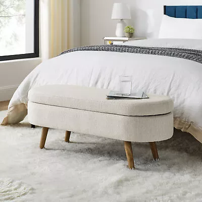 Ottoman Oval Storage Bench Beige Fits 43.5x16x16 • $146.57