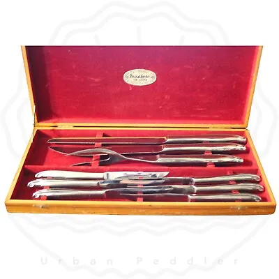 MARLBORO De Luxe 9-pcs Carving & Steak Knife Boxed Set VTG MCM Stainless Japan • $29.99