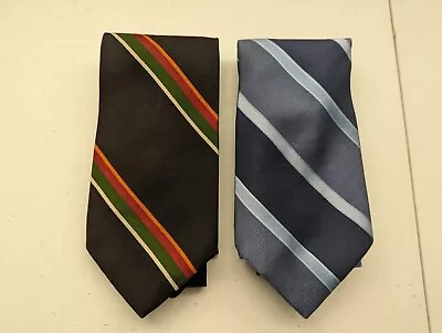 Van Heusen Men's Ties ~ Lot Of 2 ~ Blue Stripes & Black W/Stripes • $9.95