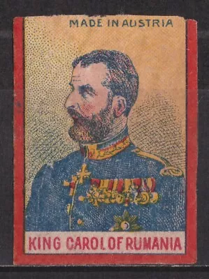 Old Matchbox Label Austria King Carol Of Rumania • $0.99