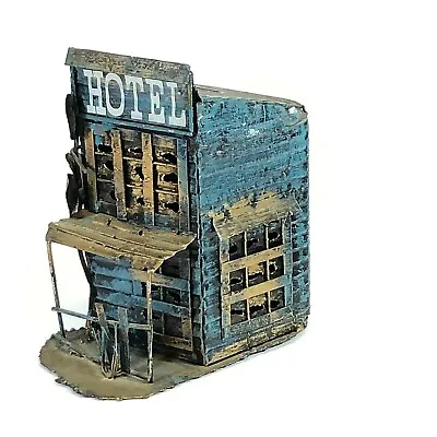 OOAK Shop Metal Tin Coin Money Bank Rustic Hotel Building Hand Made Crafted  • $25