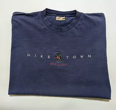 Vintage Nike Town Portland Center Swoosh T-shirt Size XL  Made In USA 90s Rare • $25.90
