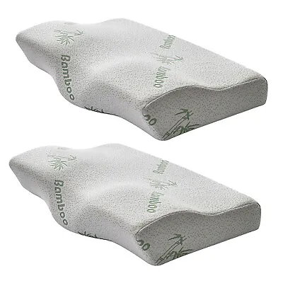 2x Contour Memory Foam Bed Pillow Orthopedic Neck Back Support Pillow Anti Snore • $32.99