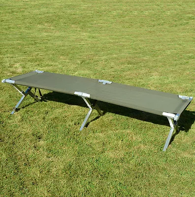 Large 2nd Generation US Camp Bed - Camping Military Folding Aluminium Cot Bag • £145.95