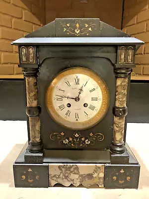 Antique French Marble Victorian Mantle Clock For Restoration • $69.99