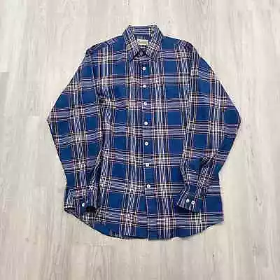 VINTAGE 1970s Plaid Flannel Long Sleeve Button Shirt Size Large L Mens 70s  • $12.99