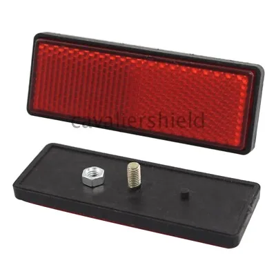 2x Red Reflector Rear Tail Brake Stop Light Bicycle Motorcycle Universal Plastic • $6.71