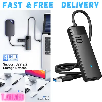 Inateck 4 Ports USB Hub USB 3.2 Gen 2 Speed 1.6 Ft Cable For MacBook Mac Pro • $30.20