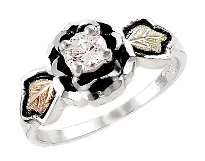 Black Hills Gold Sterling Silver Ring W Cubic Zirconium Size 5 - 11 • $98