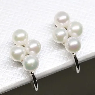 Mikimoto Baby Pearl Earrings Silver Ladies Approx. 3.7mm Jewelry Accessory • $248.90