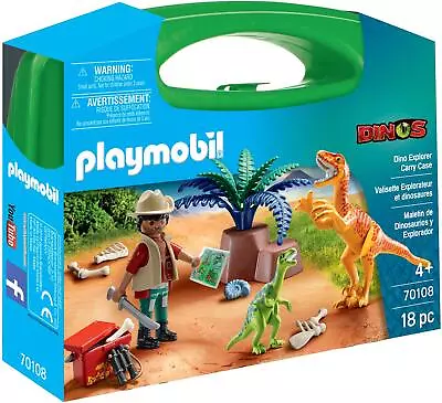 #PLAYMOBIL -SET05 Dinosaurs And Researchers Briefcase - P70108 • $37.66
