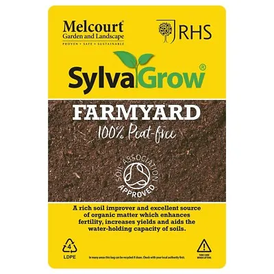 50L Bag Of  Sylavagrow Farmyard  - RHS Endorsed Manure Like Soil Improver Mulch • £16.99