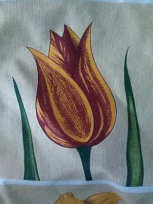 Warren Kimble Fabric Square (11.5 )  Flame Tulip Quilt Block  / Pillow Top NEW • $9.99