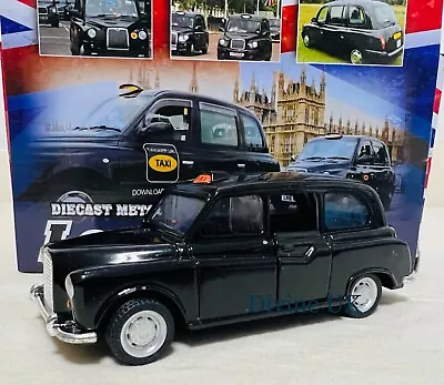 London Black Cab Taxi Car Model Pull Back & Go Kids Toy Die Cast Metal Divine UK • £13