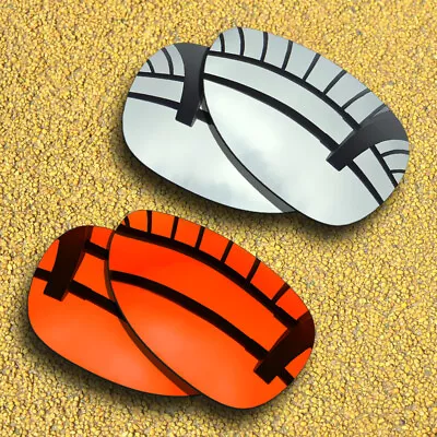 2 Pairs Polarized Lenses Replacement For-OAKLEY Felon-Silver Mirror&Orange Red • $15.79