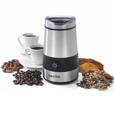Salter Coffee Bean Spice Grinder Electric Grinding Machine 60g Stainless Steel • £27.99