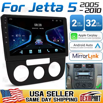 For VW Jetta 5 2005-2010 Android 13 Carplay Car Radio Stereo WIFI BT GPS NAVI • $136.35