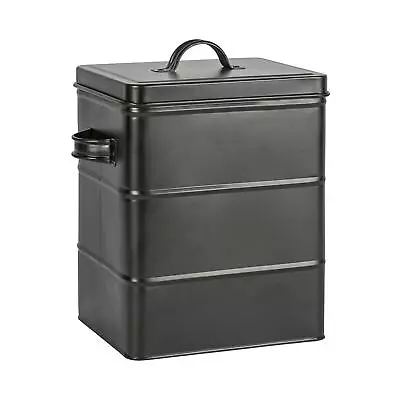 1x Black 5.5L Vintage Metal Storage Canister Tin Kitchen Food Rice Container Box • $25.80