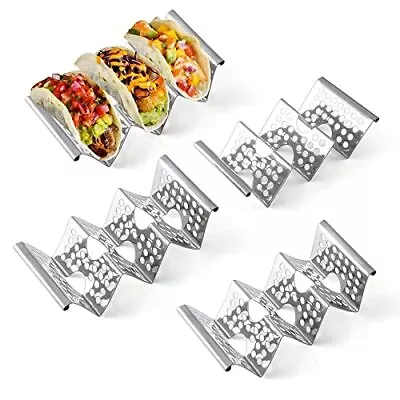 Taco Holders Set Of 4 Taco Stand Stainless Steel Taco Holder Each Can Hold 3 • $12.29