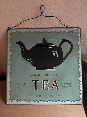 Teapot Tea Retro Tin Metal Sign Nostalgic Art Gift Home Decor VGC • £3.99