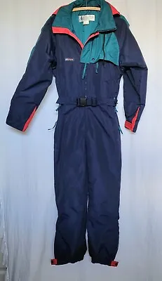 VTG Navy Blue Columbia Sports 80s 90s Retro One Piece Snow Ski Suit Mens Size S • $79.99