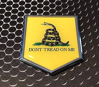 DONT TREAD ON ME CHROME Emblem Proud Police Flag Car 3D Domed Sticker 2 X 2.25  • $11.49