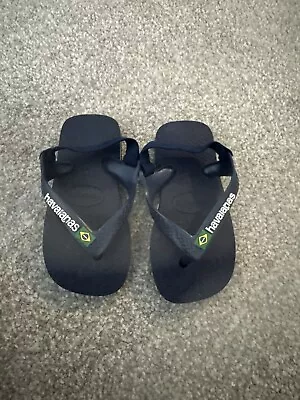 Havaianas Brasil Logo Baby/Toddler Flip-Flops Size UK 4.5 12-18 Months • £2.50