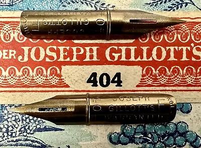 Two Vintage JOSEPH GILLOTT'S 404 F Fine Warranted Flex Dip Pen Nibs Blue Willow • $3.75