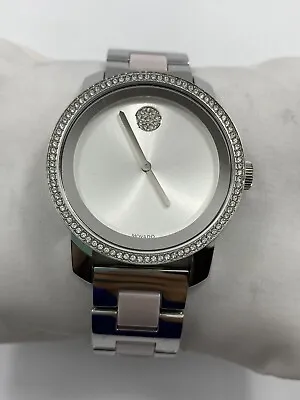 Movado Bold SWISS Quartz Crystal Ceramic Stainless Steel Ladies Watch 3600784 • $244.95