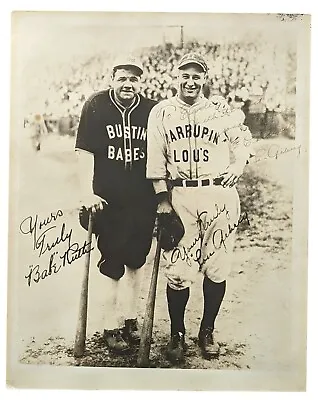 Lou Gehrig Signed 1927 Barnstorming Tour 8x10 Photo With Babe Ruth Beckett • $7250