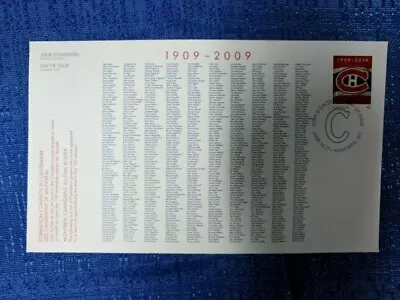 NHL CANADA POST 2009 DAY Of ISSUE MONTREAL CANADIENS CENTENNIAL CH LOGOS • $4.99