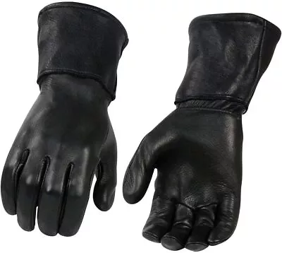 Milwaukee Leather G317 Mens Black Deerskin Leather Thermal Lined Gauntlet Gloves • $36.99