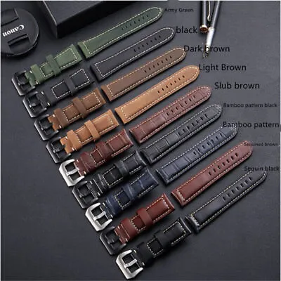 Men's Vintage Replacement Genuine Leather Watch Strap Band 20 22 24 26MM Strap • $19.09