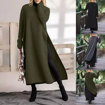 £5.99 • Buy Plus Size Womens Fleece Sweatshirt Maxi Jumper Dress  Casual Pullover Hoodie