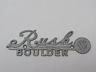 Vintage Rush Buick Boulder CO Car Dealership Dealer Metal Nameplate Badge Emblem • $41.24