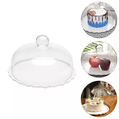 Glass Dome Cake Stand Cover With Tray For Displaying Cakes And Snacks-RP • £30.79