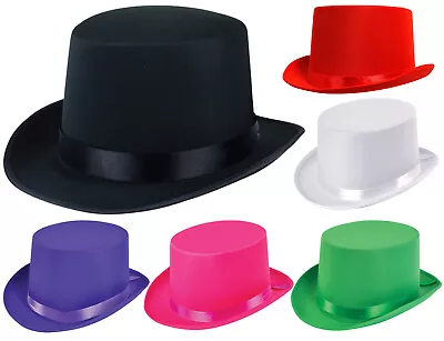 Satin Top Hat With Band Victorian Fancy Dress Dance Theatre Stage Show Hat • £9.99