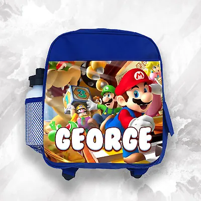 £19.99 • Buy Personalised Kids Backpack Any Name Mario Boys Childrens School Bag 1