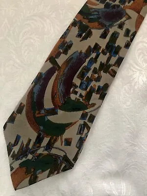 Pierre Balmain Couture Handmade Italy Abstract Modern Art Silk Necktie • $7.99