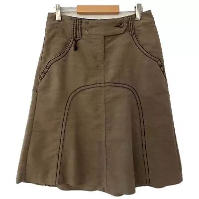 ANTHROPOLOGIE Mexx Tan Khaki Corduroy Skirt Size 4 • $32