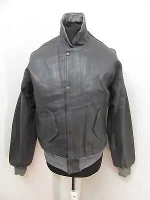 Vintage 80's French Leather Bomber Flight Jacket Size L • $61.90