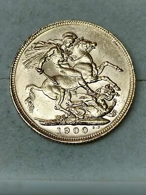 Sovereign / 1900 - Melbourne Mint / Gold Coin / Queen Victoria • $715