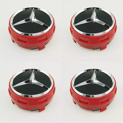 4PC 75mm Wheel Center Hub Caps Cover Logo Badge Emblem For Mercedes-Benz AMG Red • $17.99