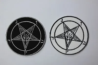 PENTAGRAM Iron-on Embroidered Patch Wiccan Witch Pagan Biker Devil **FREE POST** • £2.95