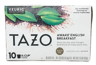 £10.88 • Buy Tazo Awake English Breakfast Black Tea Keurig K Cup Cups 10 Ct 1.5 Oz