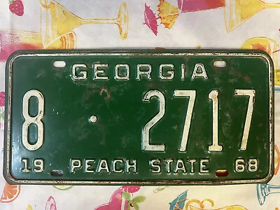 Vintage 1968 Georgia Automobile License Plate Tag  8-2717 • $20