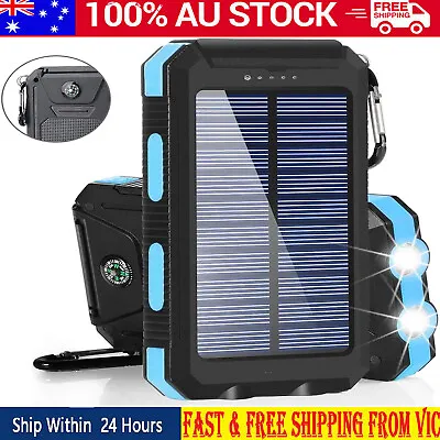 $39.99 • Buy Portable  20000mAh Power Bank Charger Solar Battery 1USB 1LED For Mobile Phone