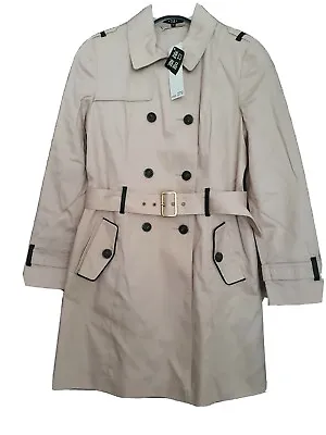 Tex Women's Double Breasted  Mackintosh Trench Coat Stone Sizes S M L XL • £15