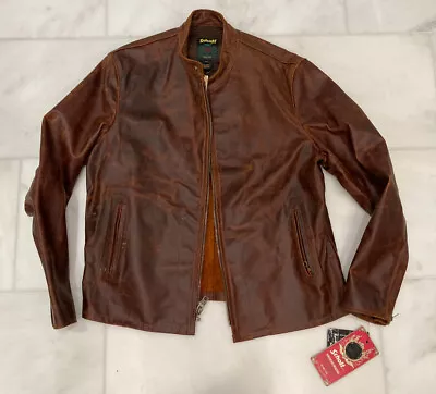 $202.50 • Buy $875 Schott NYC Unlined Cafe Racer Unlined Cowhide Jacket XL Brown Style 581