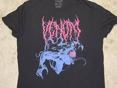 VENOM Death Metal Logo T-SHIRT Mens XL Marvel Movie Loot Crate Comic Spider Man • $13